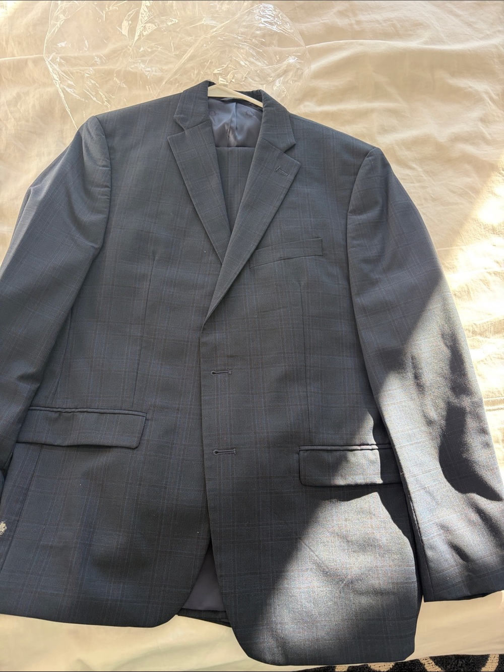 Ralph Lauren Navy Windowpane Suit Jacket